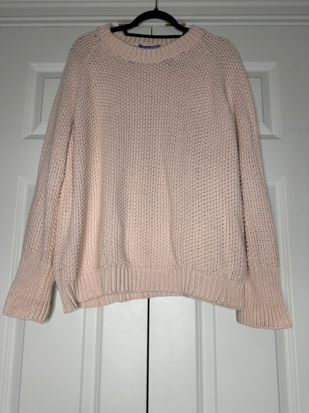 Alice Walk Baby Pink 100% Cotton Quiet Luxury Crew Neck Casual Sweater SzXL
